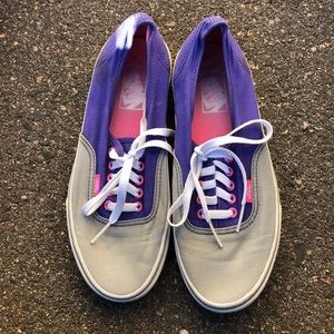 Purple and gray Vans